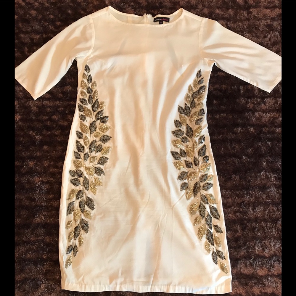 Namrata Joshipura Cream Silk Beaded Dress
